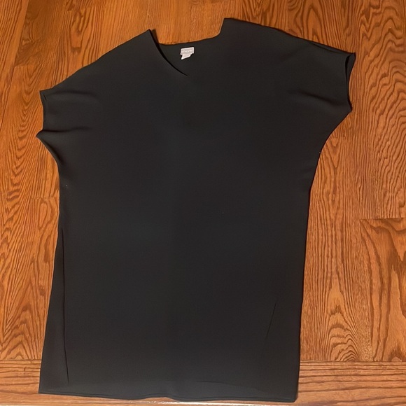 Chico’s oversized tunic mini dress drop shoulder shift style BLACK V neck size S - Picture 3 of 7